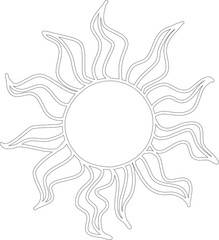 Hand drawn summer sun icon, sunshine