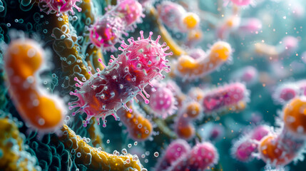 microorganisms under a microscope