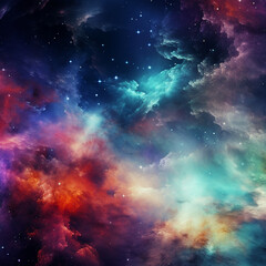 Fototapeta premium Abstract and Colorful space galaxy cloud nebula background wallpaper generative AI