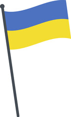 Ukraine flag waving on pole. national flag pole transparent.
