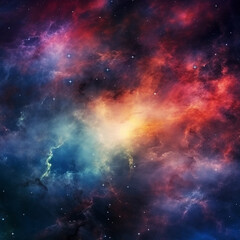 Fototapeta premium Abstract and Colorful space galaxy cloud nebula background wallpaper generative AI