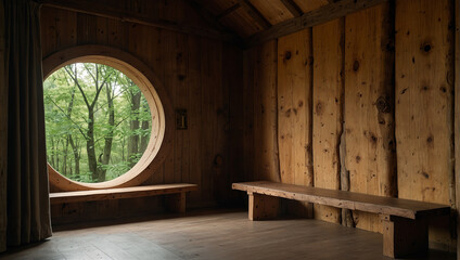 interior of a sauna
