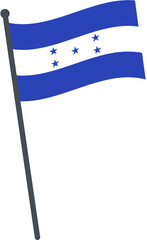 honduras flag waving on pole. national flag pole transparent.