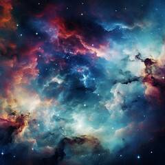 Fototapeta premium Abstract and Colorful space galaxy cloud nebula background wallpaper generative AI