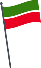 Tatarstan flag waving on pole. national flag pole transparent.