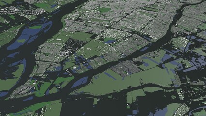 3D illustration of city and urban in Toronto Canada