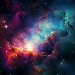 Fototapeta premium Abstract and Colorful space galaxy cloud nebula background wallpaper generative AI
