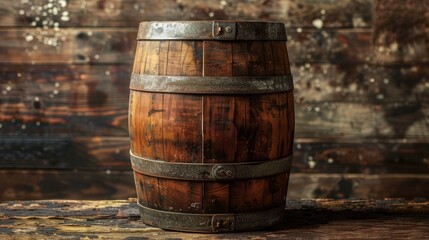 Wooden barrel background. Generative AI