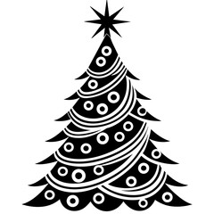  Christmas tree modern stylish shape with an underline