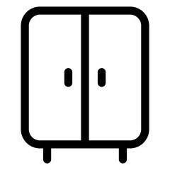 cupboard line icon isolated on white background