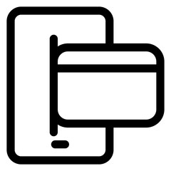 mobile line icon isolated on white background