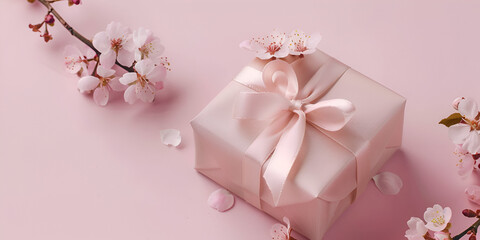 Elegant Gift Box with Sakura Blossoms: Perfect for Birthdays, Anniversaries, and Special Occasions