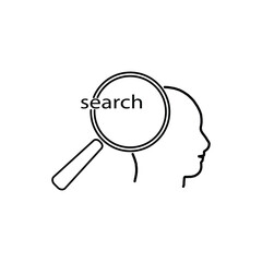 thin line head like insight yourself black icon. flat linear simple neuroscience logotype graphic stroke art pictogram design web element isolated on white