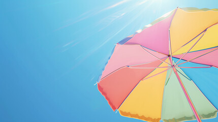 Sea Rainbow Beach Parasol Background
