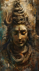 Obraz premium Image of Lord Shiva, god of abundance. and protects the worshiper from illness