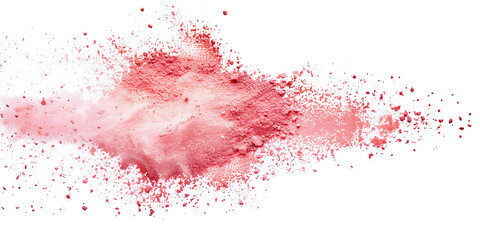 Pink soil splash isolated on white