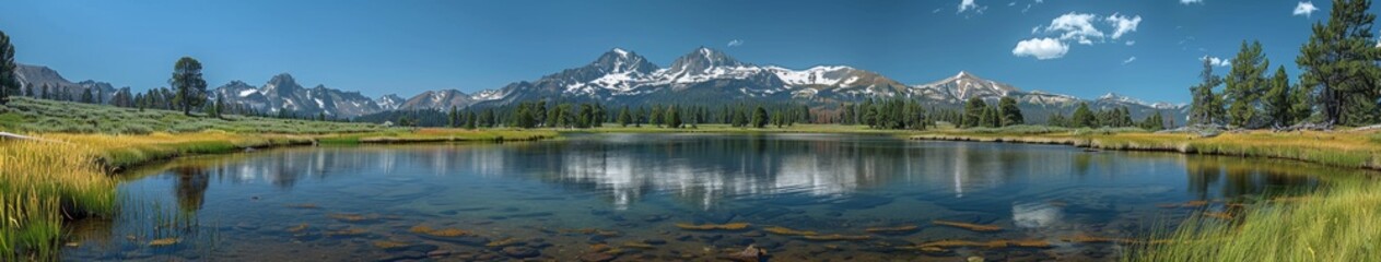 Escaping the Summer Heat: Serene Glacial Landscapes Amid the Dramatic Peaks of Lassen Volcanic National Park. Breathtaking 4K Wallpaper for Nature, Exploration, and Adventure Enthusiasts.