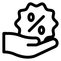 discount line icon isolated on white background