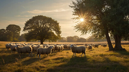 sheep farming in the countryside