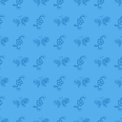 Hand drawn small flowers pattern design with color background.