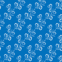 Hand drawn small flowers pattern design with color background.