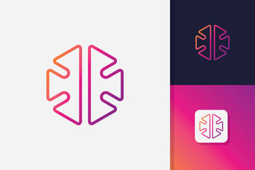 brain logo design illustration vector template