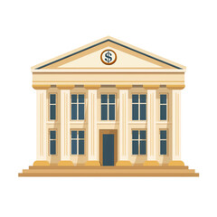 Flat vector of bank isolated on white background