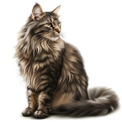 Clipart illustration of norwegian forest cat breeds on a white background. Suitable for crafting and digital design projects.[A-0002]