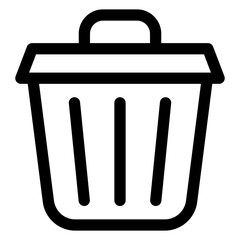 trash line icon isolated on white background