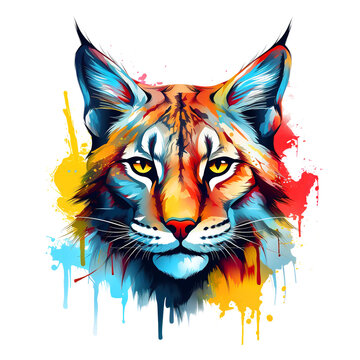 recommend clip art: lynx, Wildcat, Bobcat on clean background. Mammals. Wildlife Animals.