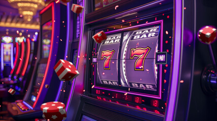 Slot machine in a casino