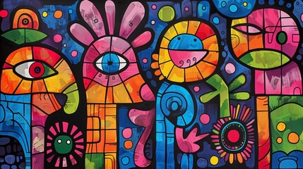 Obraz premium Illustration of various abstract characters.