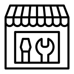 Repair Shop Vector Line Icon Design
