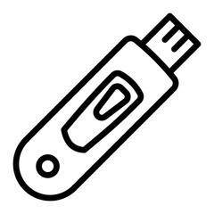 Usb Drive Vector Line Icon Design