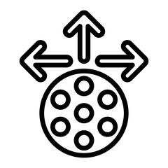 Film Distribution Vector Line Icon Design