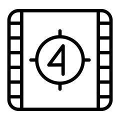 Film Countdown Vector Line Icon Design
