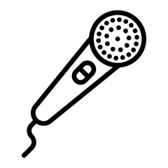 Microphone Vector Line Icon Design