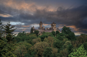 Braunfels, Germany - 16.05.2024. View of the castle in Braunfels at sunset