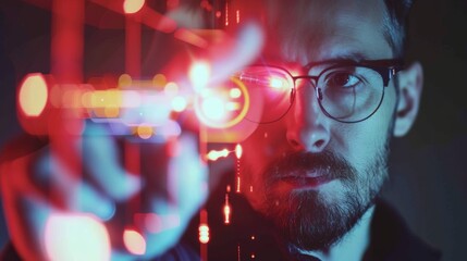 Man using a laser pointer to highlight key points