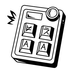 Check out doodle icon of language keys 