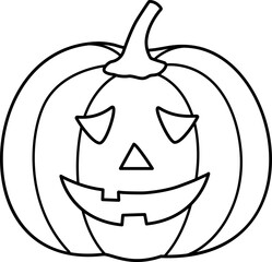Halloween pumpkin outline vector.
Jack o lantern pumpkin for Halloween.