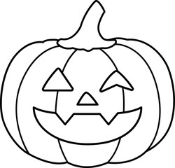 Halloween pumpkin outline vector.
Jack o lantern pumpkin for Halloween.