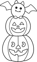 Halloween pumpkin outline vector.
Jack o lantern pumpkin for Halloween.