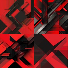 Modern red and black geometric  background geometry