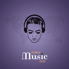 World Music Day, illustration, Music Day happy world music day, Musical Instruments. World Music Day poster, social media post. Music Day poster, on a Greeting Card. poster, post, international music 