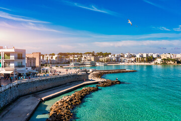 View of Otranto town on the Salento Peninsula in the south of Italy, Easternmost city in Italy...