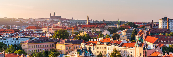 Prague in a sunny day, view of the old town, Prague, Czech Republic. Scenic summer view of the Old...