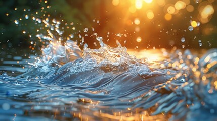 A splash of water creates a beautiful, sparkling effect