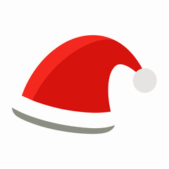 Santa Claus Christmas hat black icon vector art illustration