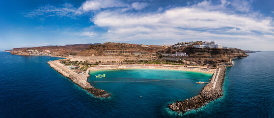Amadores beach (Spanish: Playa del Amadores) near famous holiday resort Puerto Rico de Gran Canaria...